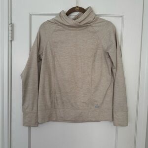 Women's Beige Mockneck sweatshirt